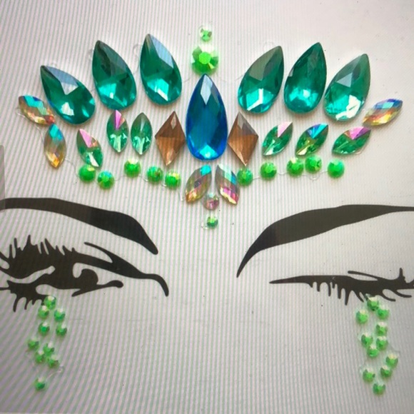 Metallic festival makeup tattoo rave gem jewels - Picture 4 of 4